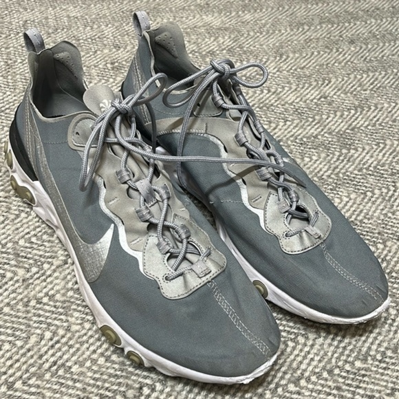 Nike‎ React Element 55 Size 15 Metallic Silver White Gray Black main image 2